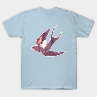 Swallow and Thumbelina flying in the skies T-Shirt